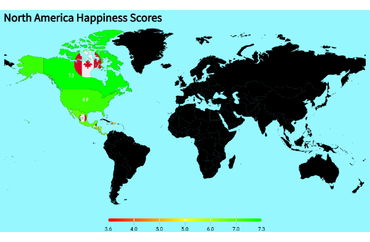 Happiness Levels Across North America and the Caribbean