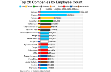 Top 20 Companies by Employee Count