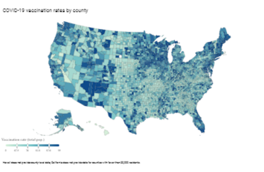 COVID-19 vaccination rates by county