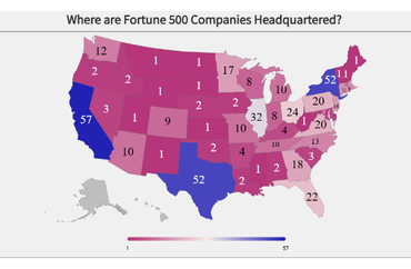 Distribution of Fortune 500 Company Headquarters Across the U.S.